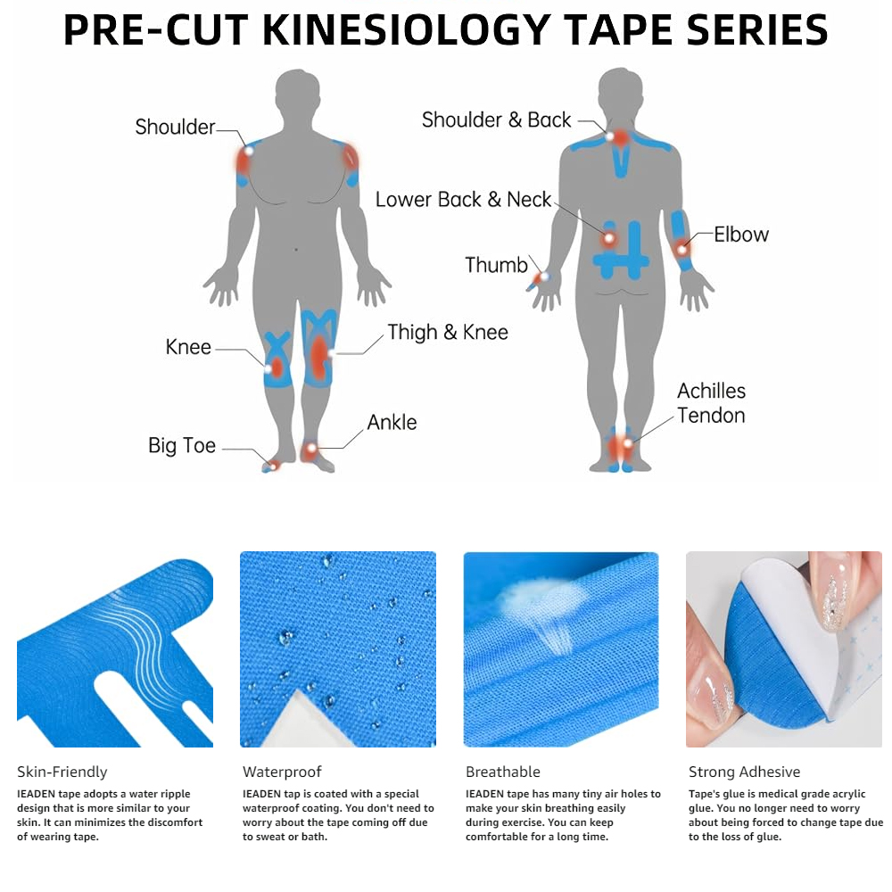 10PCS Precut Kinesiology Tape  - đánh giá và giá Sports Taping Precut