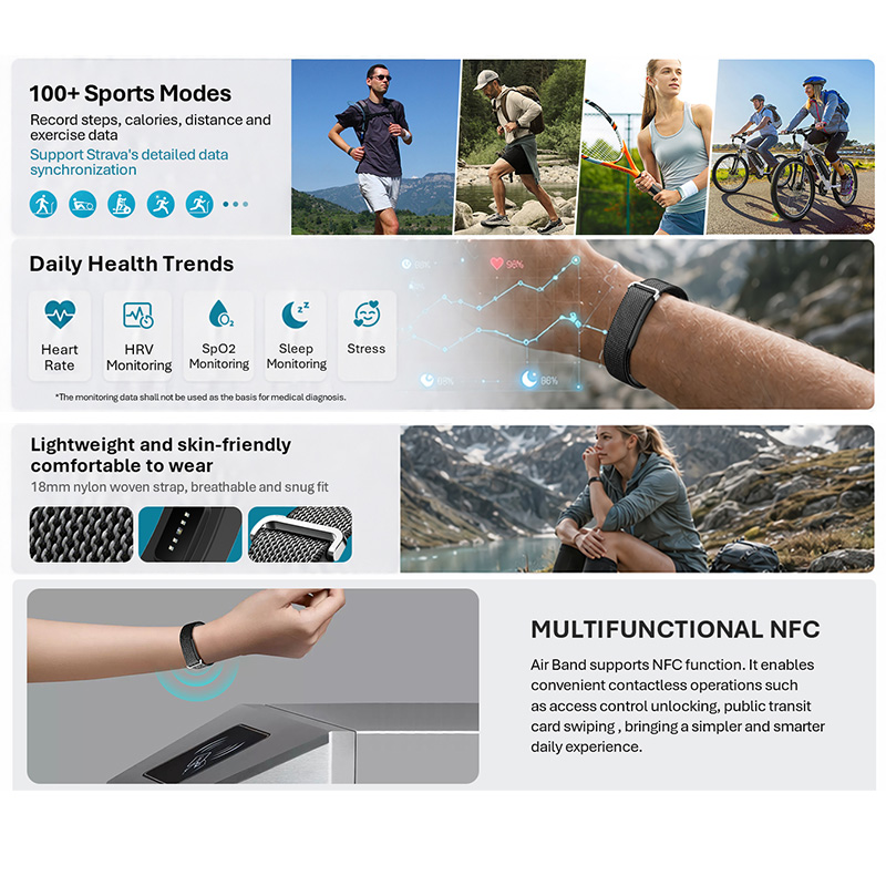 VALDUS Air Band Smart Bracelet - đánh giá và giá Health Wellness Bracelet