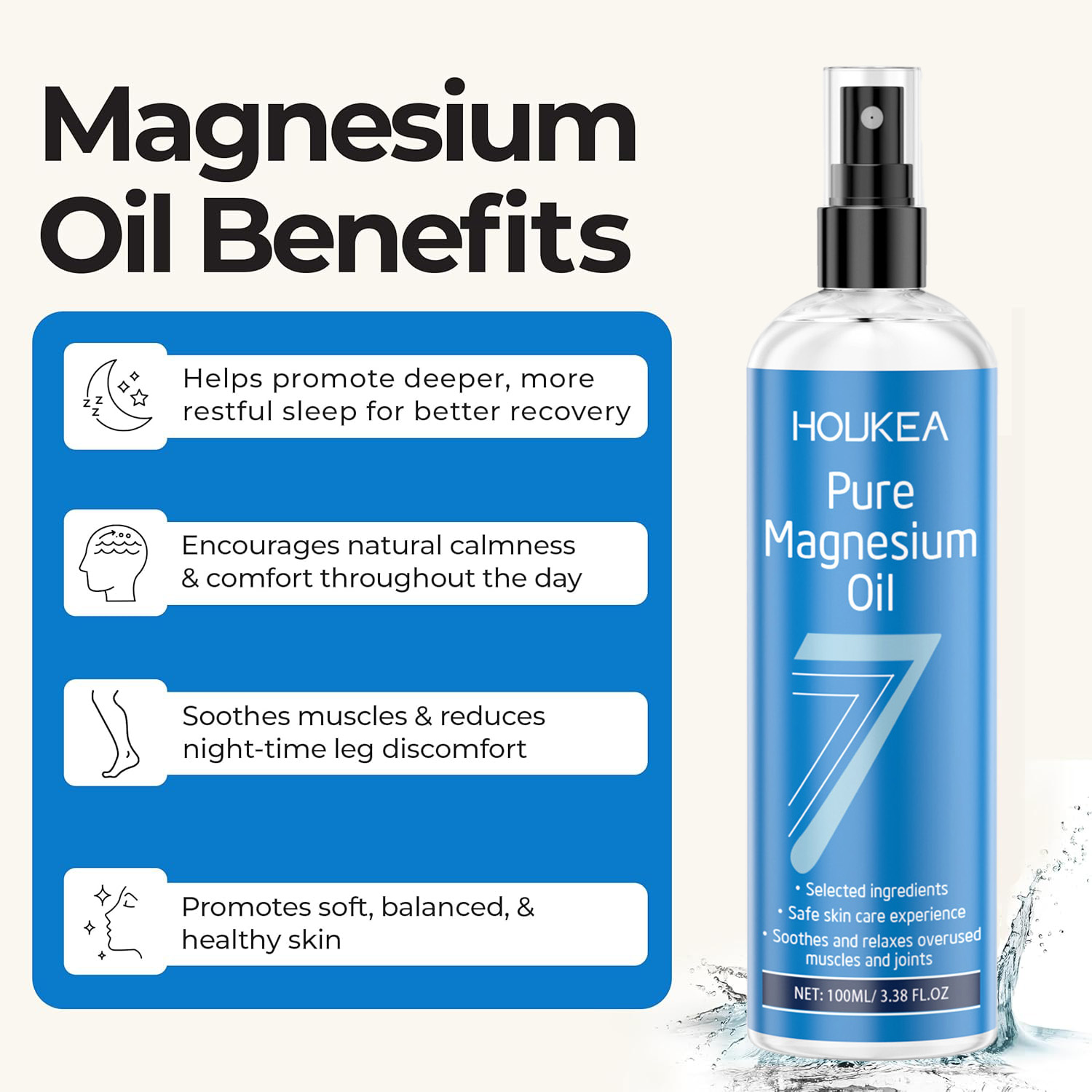 Pure Magnesium Oil Spray - USP - đánh giá và giá Bath Salts Magnesium