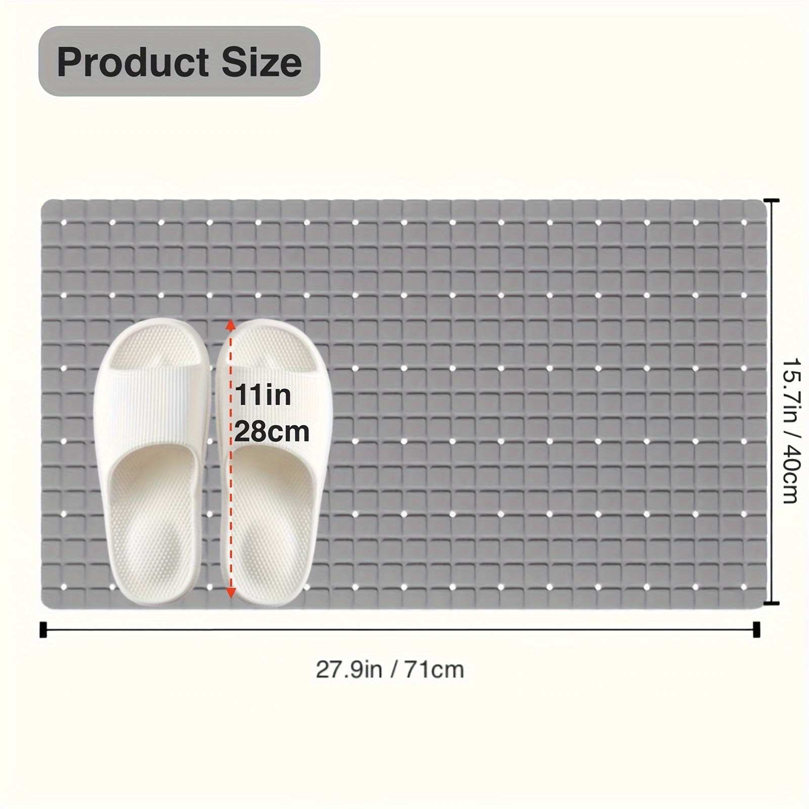 1pc PVC Non-Slip Bath Mat with - đánh giá và giá Bamboo Bath Mat